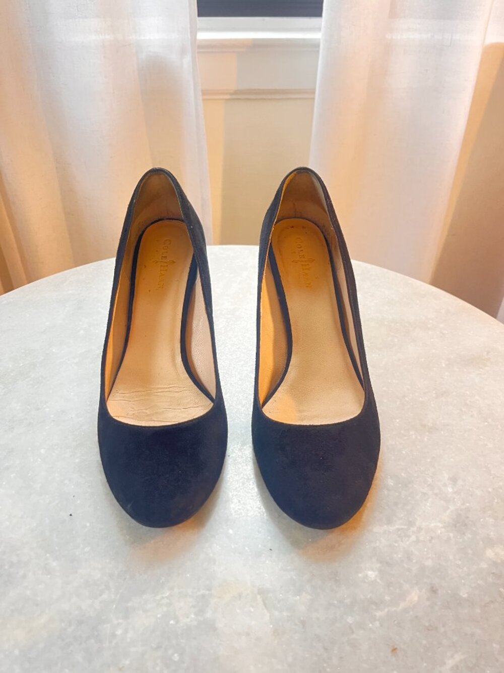 Cole Haan Nike Air Black Suede Wedge Pump Round Toe | Size 7.5